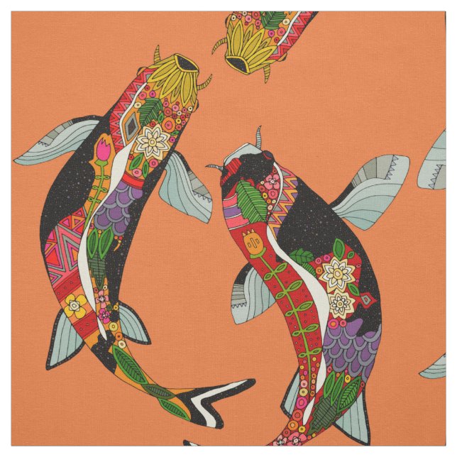 Tela jengibre del koi (Retal)