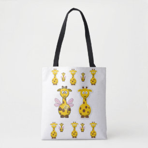 Tela jirafa de bolso de tote