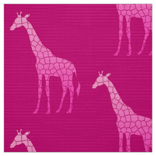Tela Jirafa geométrica moderna, fucsia y rosa claro