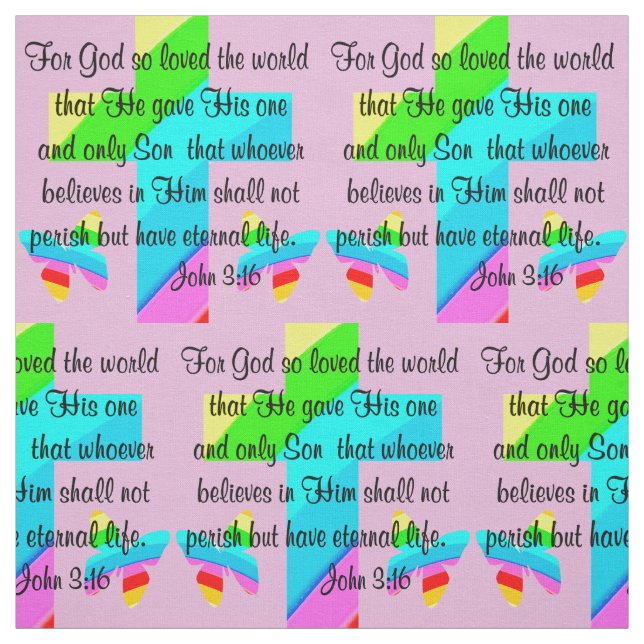 TELA JOHN 3:16 FABRIC (Retal)