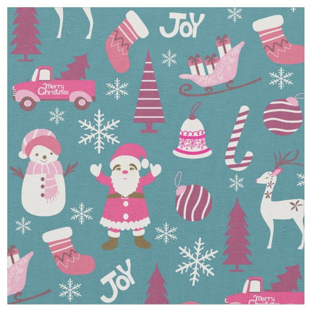 Tela Joy Navidades Turquoise (De cerca)