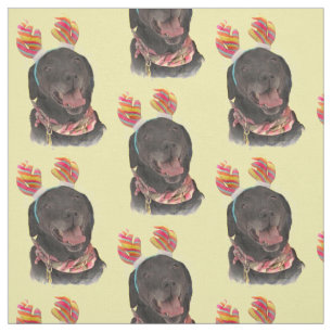 Tela Joyful Black Labrador Recuperever Dog Fabric