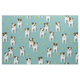 Tela JRT PRT Terriers perros pelotas de tenis verde azu