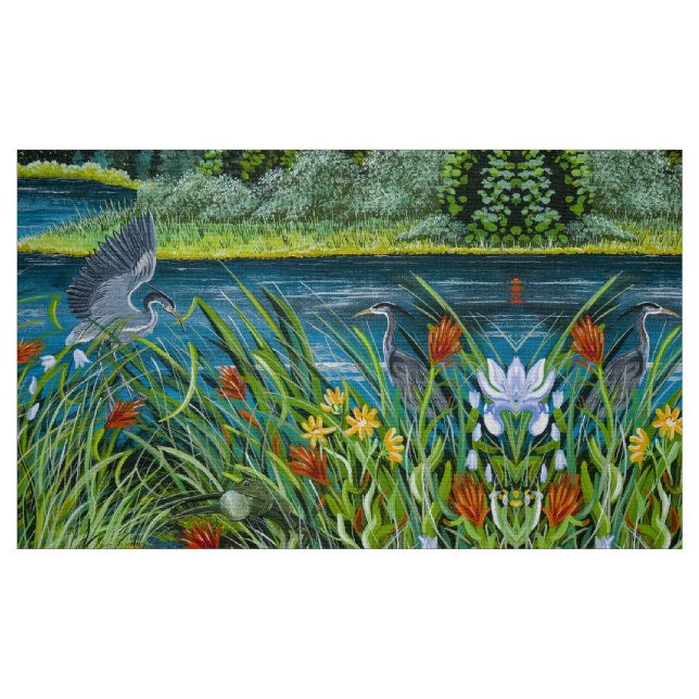 Tela Jugando a los Herones Azules ("Cuarto gordo" (fat quarter))