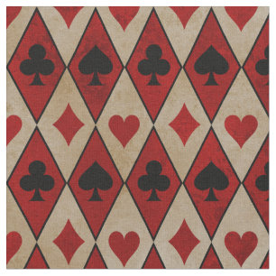Tela Jugar con tarjeta en rojo y blanco