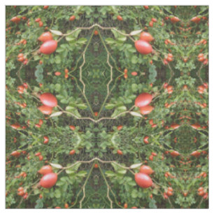 Tela Juicy Red Rose Hips Tejido Patterado