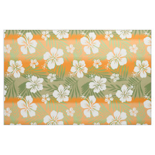 Tela Kalani Tie Dye Blend Tropical Hibiscus - Naranja