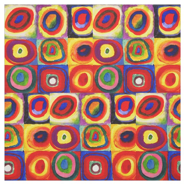 Tela Kandinsky Farbstudie Quadrate Squares Círculos Art (Retal)