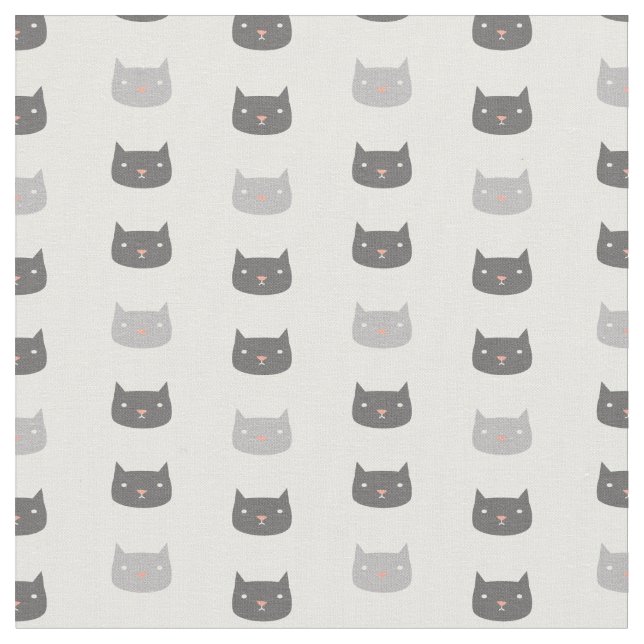 Tela Kawaii Cats Pattered Fabric (De cerca)