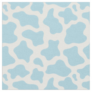 Tela kawaii de impresión de vaca azul pastel