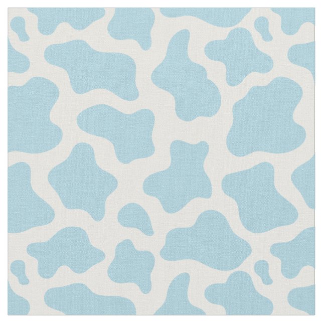Tela kawaii de impresión de vaca azul pastel (De cerca)