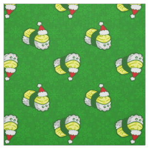 Tela kawaii navidad tamago sushi santa copo de nieve