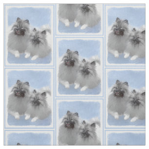 Tela Keeshond Pair de Kees pintura animal original