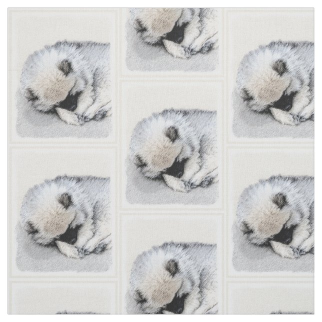 Tela Keeshond Sleeping Pinting Pintura Original De Perr (Retal)