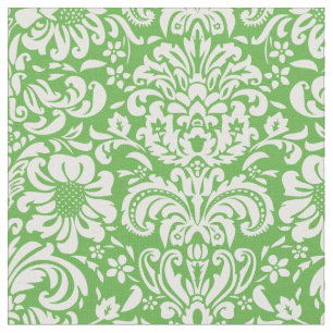 Tela Kelly Green Floral Damask