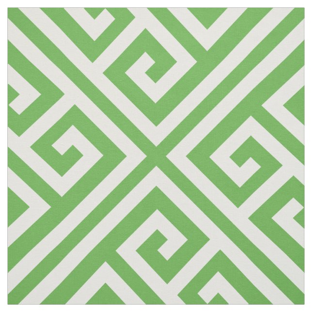 Tela Kelly Green Greek Key Large Scale (Retal)