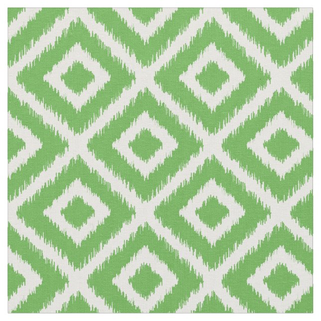 Tela Kelly Green Ikat Diamonds (De cerca)