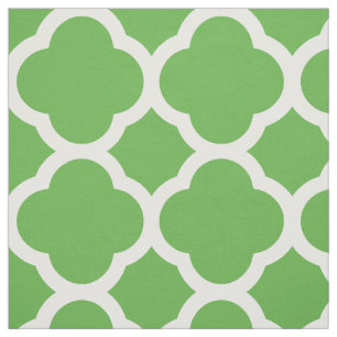 Tela Kelly Green Modern Quatrefoil a gran escala