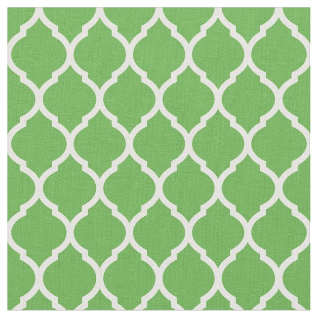 Tela Kelly Green Moroccan Quatrefoil (De cerca)