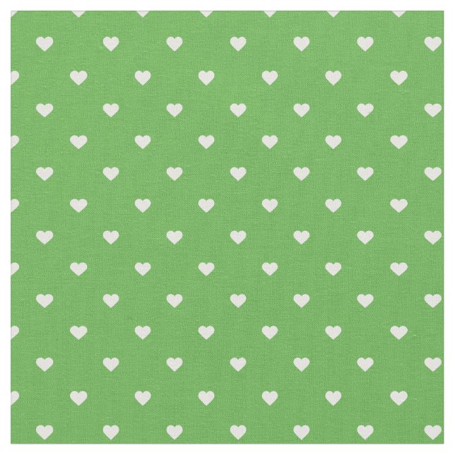 Tela Kelly Green Polka Dot Hearts (De cerca)