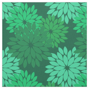 Tela Kimono floral moderno, verde esmeralda y jade