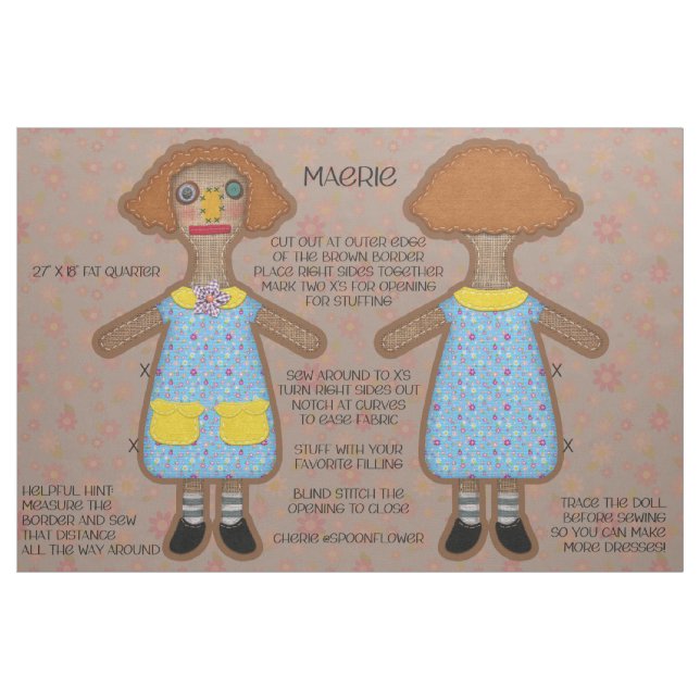 Tela Kit de muñeca suave Prim Style para cortar y coser ("Cuarto gordo" (fat quarter))