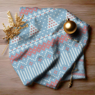 Tela Knitted Stitch 10 Árboles de Navidad Blue ID208