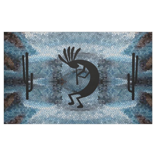 Tela Kokopelli Southwest Desert Mosaic Blue DIY ("Cuarto gordo" (fat quarter))