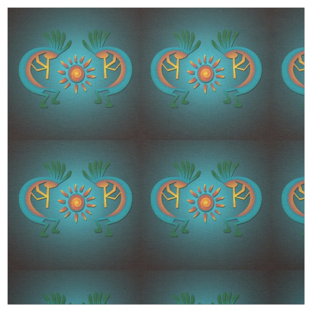 Tela Kokopelli Sun Southwest Turquoise (Retal)