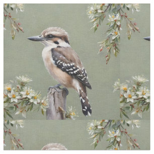 Tela Kookaburra Y Eucalyptus Flores,