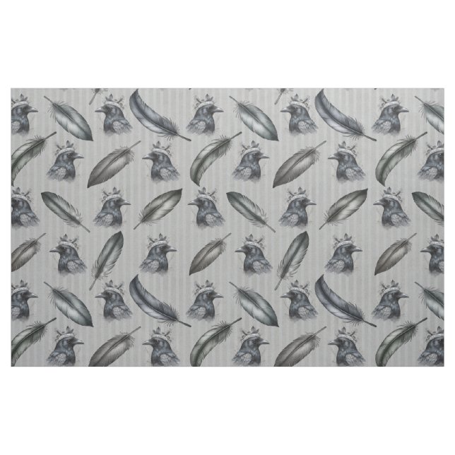 Tela Krähen Crows Rabe Muster mit Federn ("Cuarto gordo" (fat quarter))
