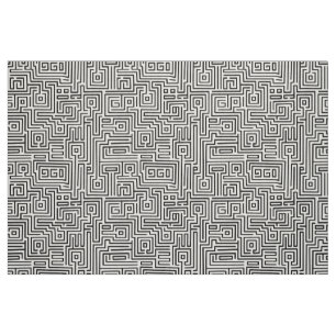 Tela Kuba Maze Style 221019 - Negro sobre blanco