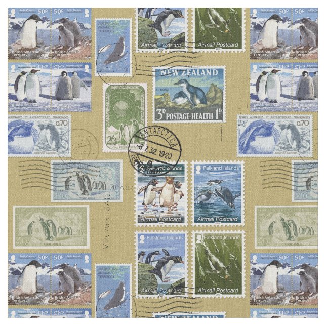 Tela La Antártida - sellos del pingüino (De cerca)