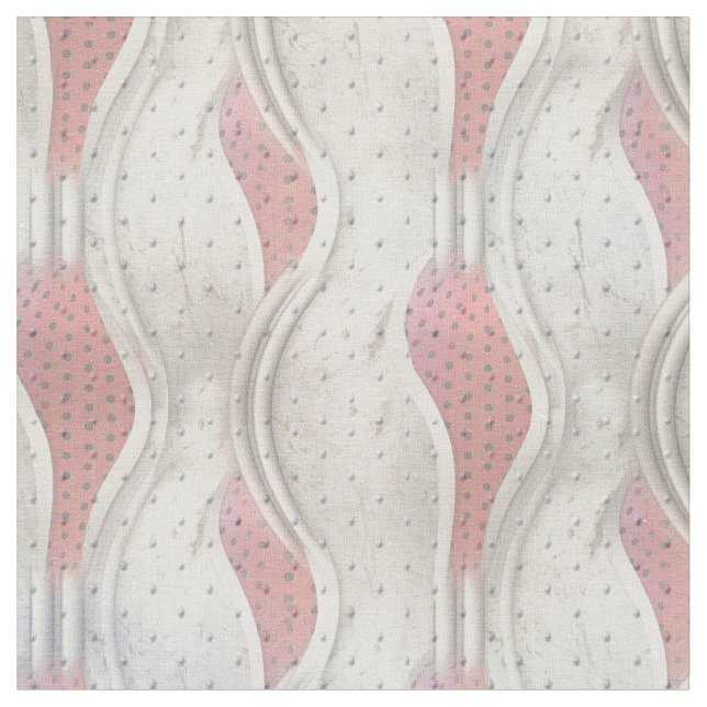 Tela La audaz textura metálica 3D de crema roja (De cerca)