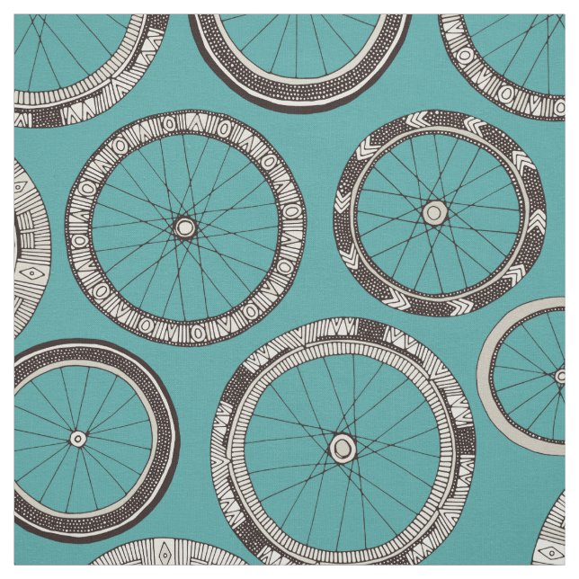 Tela la bici rueda la turquesa (Retal)