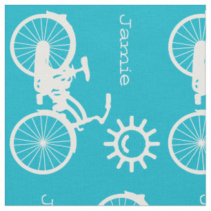 Tela La bicicleta moderna Aqua Blue Sunshine personaliz