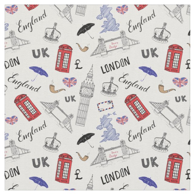 Tela La ciudad de Londres Doodles el modelo (De cerca)