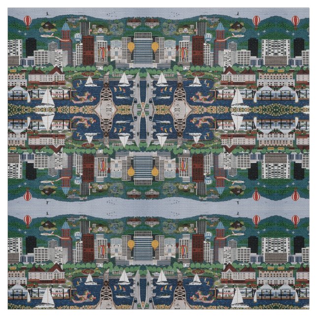 Tela La ciudad de los Rosas ~ Portland (Retal)