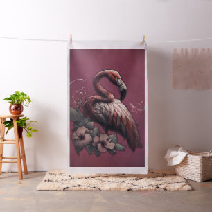 Tela La elegancia tropical, el flamingo en el crepúscul