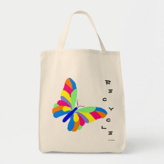 Tela La mariposa recicla el bolso de ultramarinos