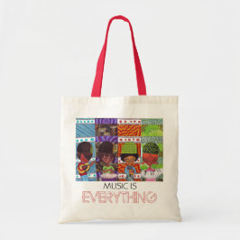 Tela La música es todo bolso del tote y de la