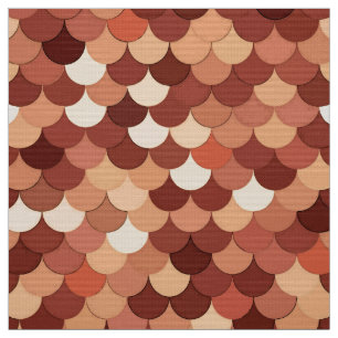 Tela La sirena escala, cobre, marrón, crema y tan