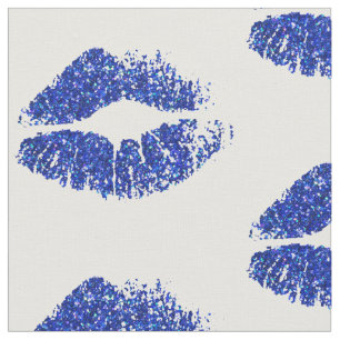 Tela Labios Purpurina azules #5