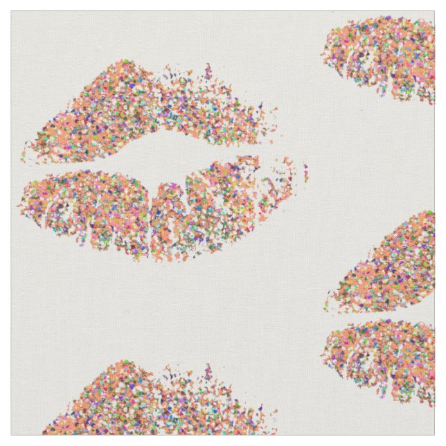 Tela Labios Purpurinas multicolores #25 (De cerca)