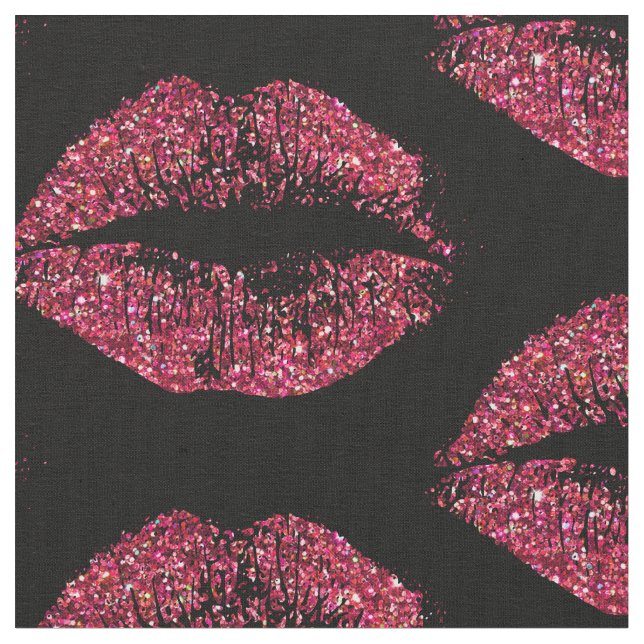 Tela Labios rojos #2 del purpurina (De cerca)