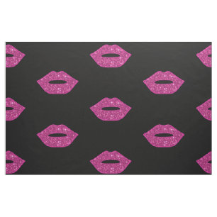 Tela Labios Rosados Besos de Purpurina Morada Maquillaj