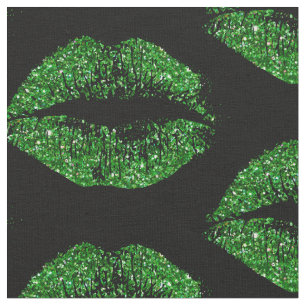 Tela Labios verdes del purpurina