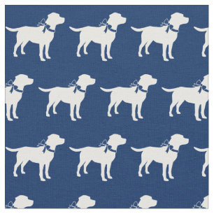 Tela Labrador perro Mascota de silueta de perro azul