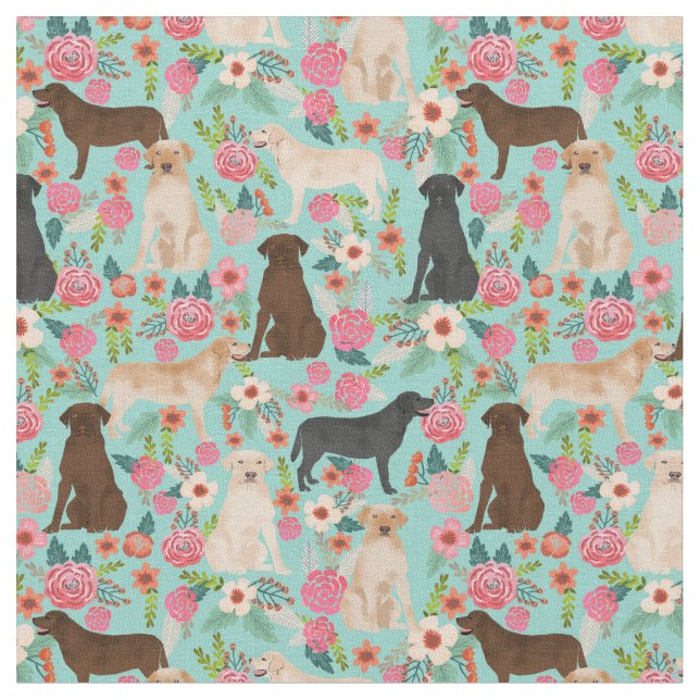 Tela Labradors florines vintage (De cerca)