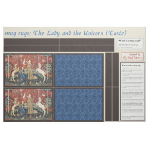 Tela Lady and Unicorn DIY Mug Rugs